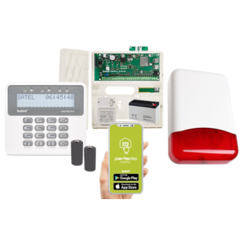 ZESTAW ALARMOWY SATEL PERFECTA 64 M PRF-LCD-WRL + OPU-4P + SYRENA TI700